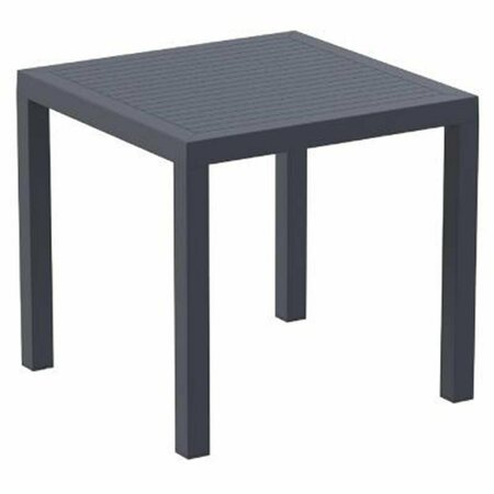 SIESTA 31 in. Ares Resin Square Dining Table Dark Gray ISP164-DGR